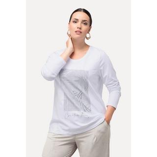 Ulla Popken  Shirt, Metallic-Druck, Rundhals, Langarm 