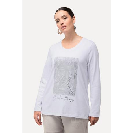 Ulla Popken  Shirt, Metallic-Druck, Rundhals, Langarm 