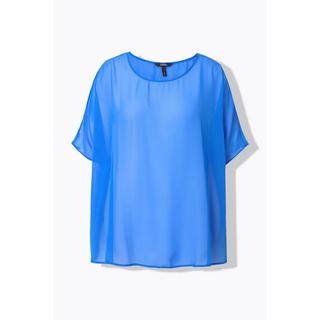 Ulla Popken Blusa Chiffon Oversized Scollo Rotondo Mezza Manica  