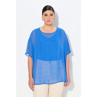 Ulla Popken Blusa Chiffon Oversized Scollo Rotondo Mezza Manica  