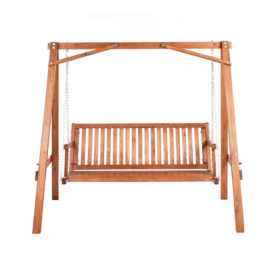 Beliani Hollywoodschaukel aus Lärchenholz Rustikal FICARELLA  