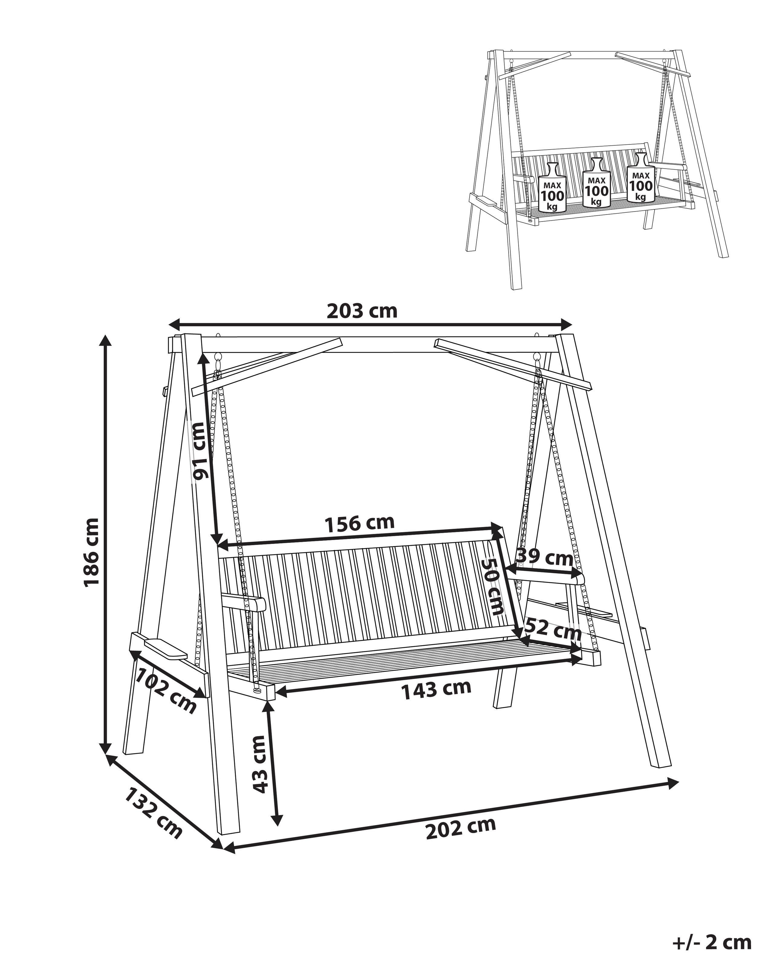 Beliani Dondolo da giardino en Legno di larice Rustico FICARELLA  