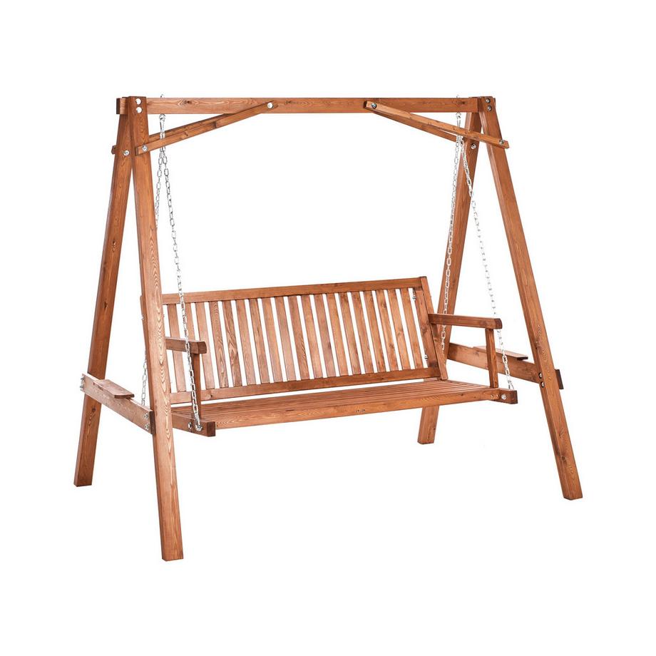 Hollywoodschaukel aus Lärchenholz Rustikal FICARELLA