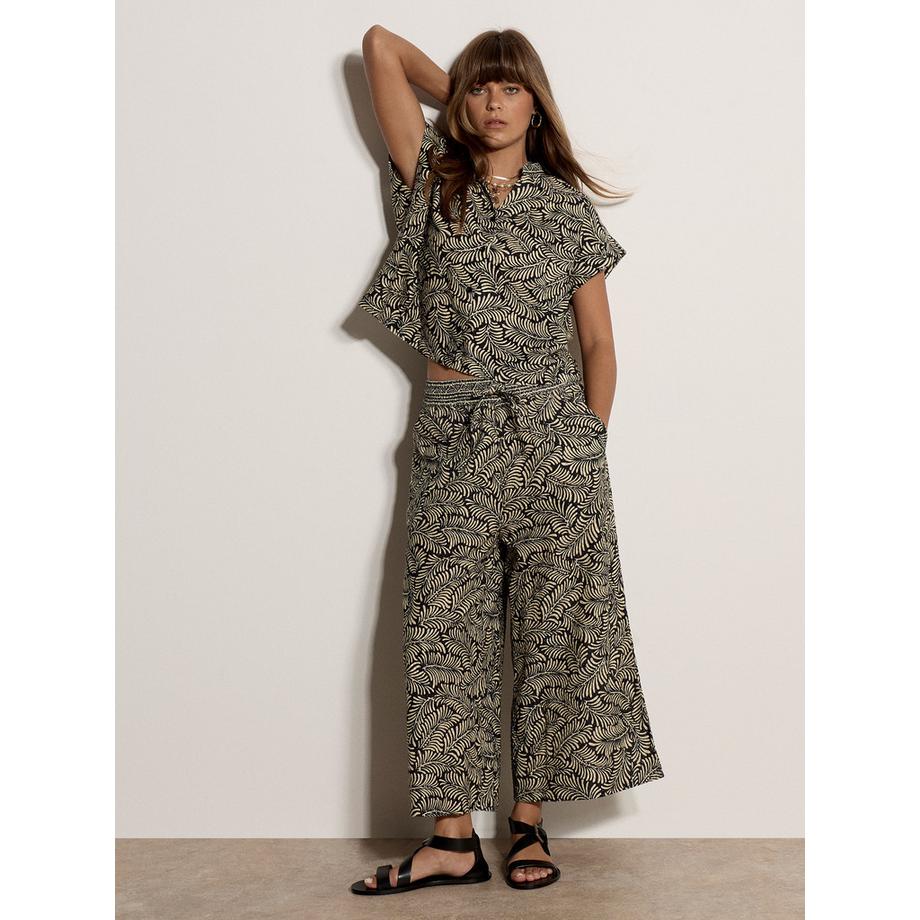 APRICOT Chemise en coton à imprimé de feuilles  
