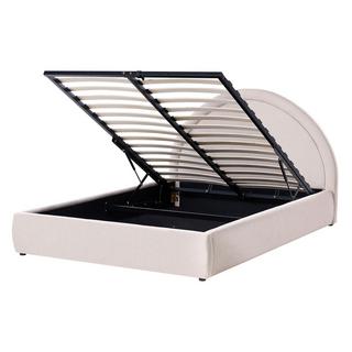 Beliani Bett mit Stauraum aus Stoff Modern MOUZON  