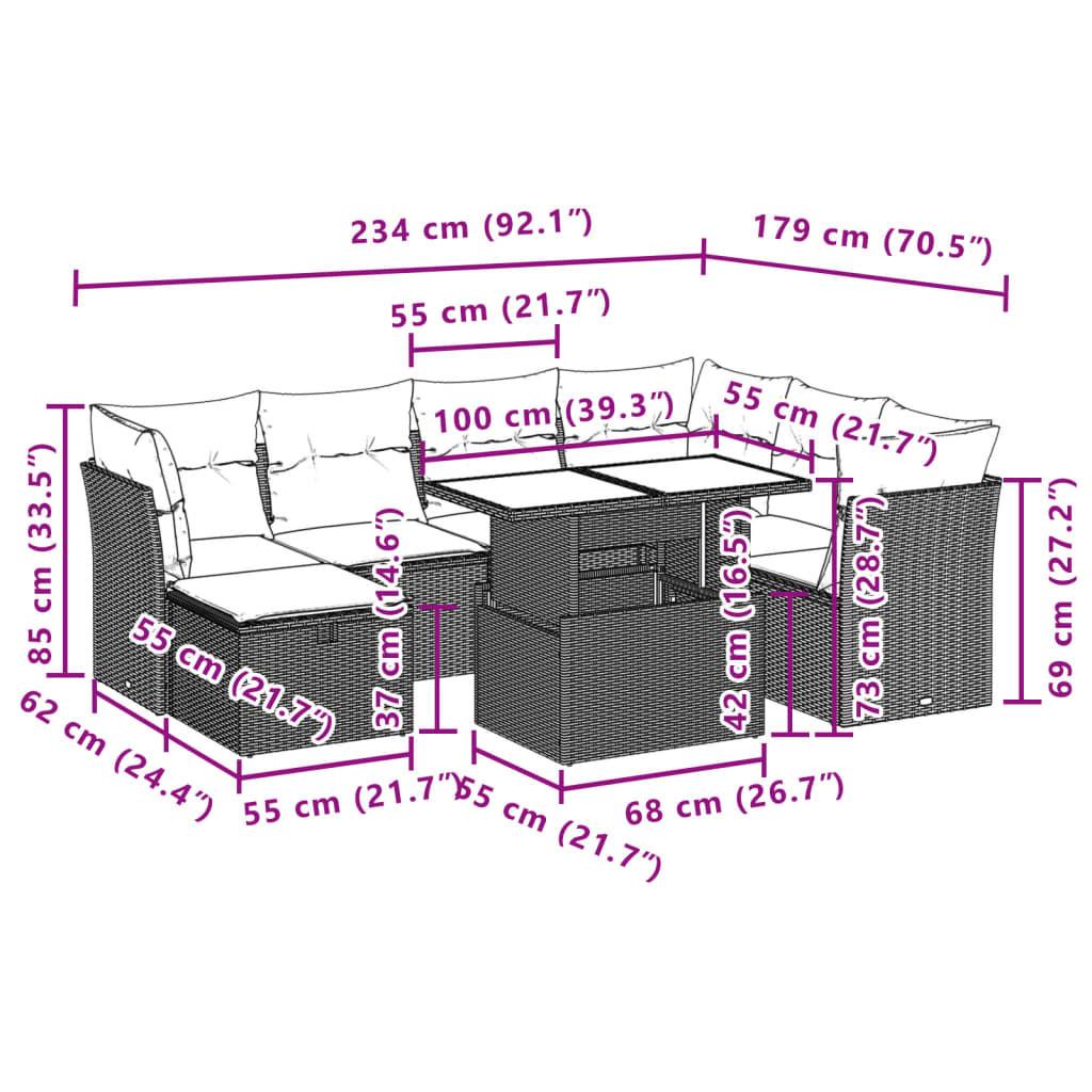 VidaXL Ensemble de canapés de jardin rotin synthétique  