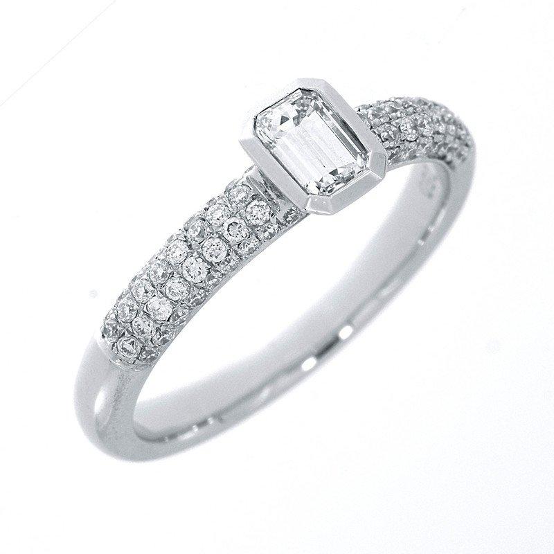 MUAU Schmuck  Bague de fiançailles or blanc 750/18K diamant 0,67ct. 