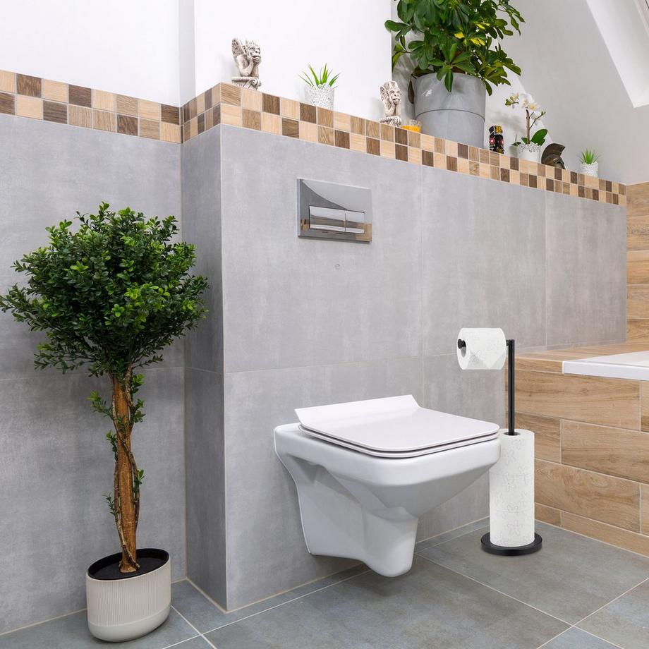 B2X Porta carta igienica nero  