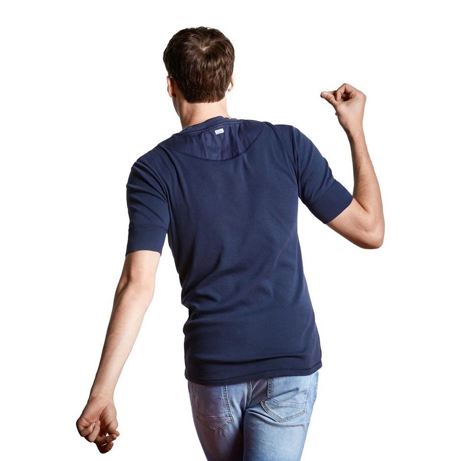 Schiesser Revival T-shirt Henley Retro Vestibilità Comoda  