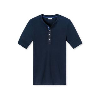 Schiesser Revival T-shirt Henley Retro Vestibilità Comoda  