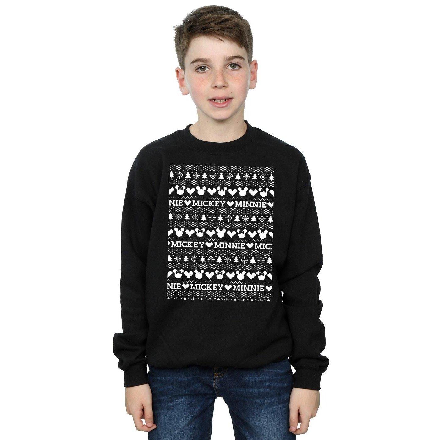 Disney  Mickey And Minnie Christmas Fair Isle Sweatshirt 