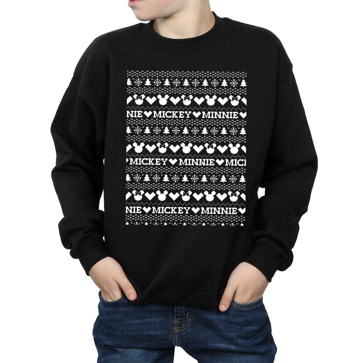 Disney  Mickey And Minnie Christmas Fair Isle Sweatshirt 