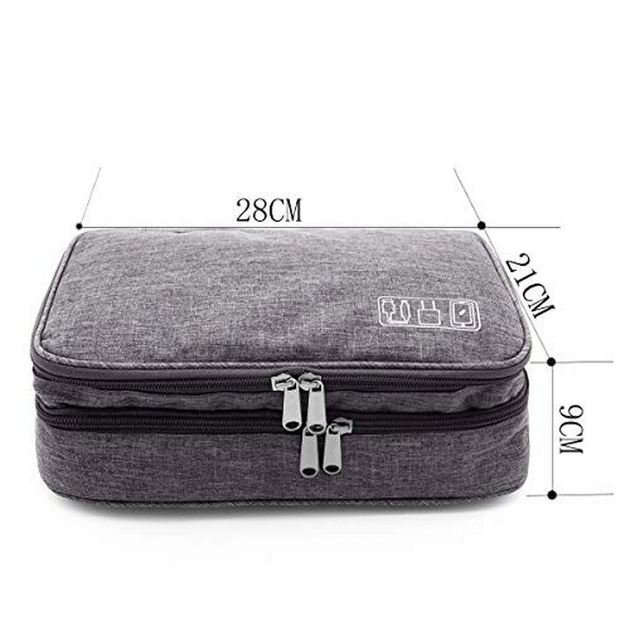 Only-bags.store  Kabel-Organizer-Tasche, wasserdichte Kabeltasche, Tasche mit fester Platte, elektronische Tasche, doppelschichtig 
