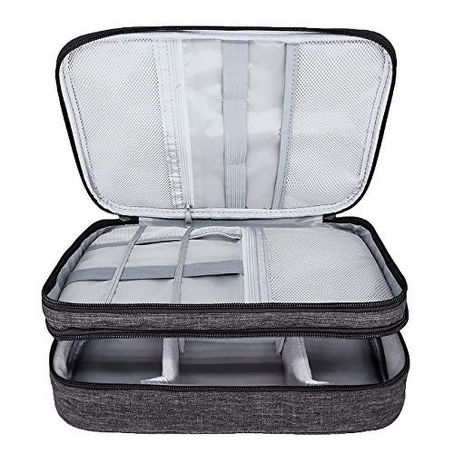 Only-bags.store  Kabel-Organizer-Tasche, wasserdichte Kabeltasche, Tasche mit fester Platte, elektronische Tasche, doppelschichtig 