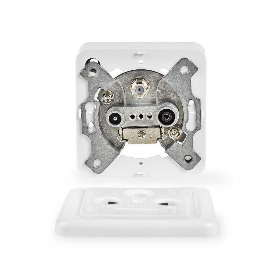 Nedis  Boîte d'extrémité d'antenne | 1x connecteur F femelle / 1x connecteur IEC mâle / 1x connecteur IEC femelle | 75 Ohm | Return path | Silver / White 