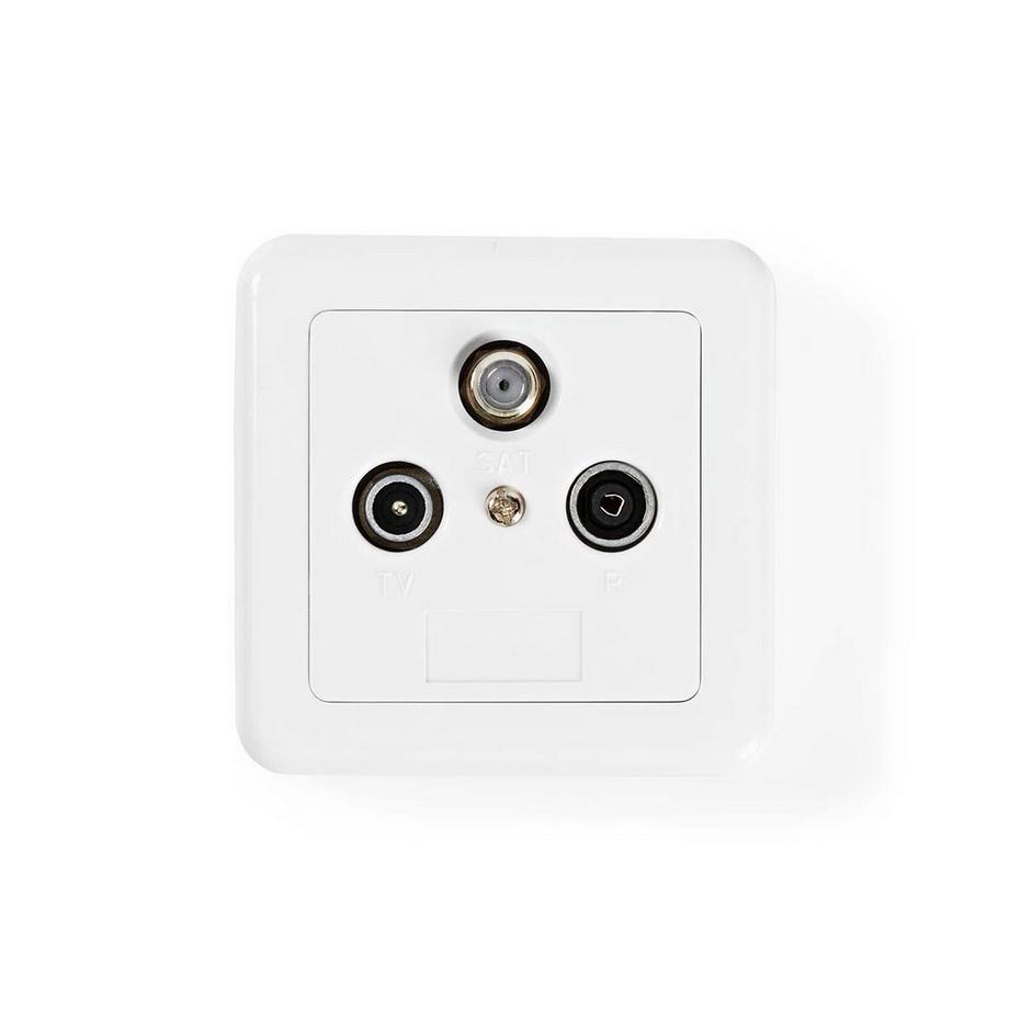 Nedis  Boîte d'extrémité d'antenne | 1x connecteur F femelle / 1x connecteur IEC mâle / 1x connecteur IEC femelle | 75 Ohm | Return path | Silver / White 