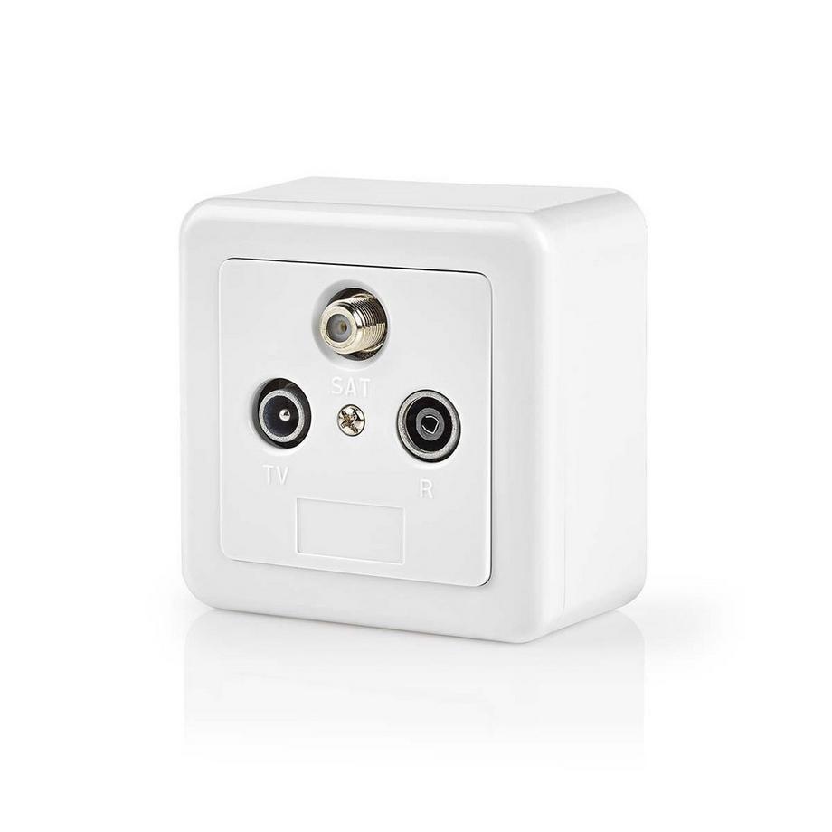 Nedis  Boîte d'extrémité d'antenne | 1x connecteur F femelle / 1x connecteur IEC mâle / 1x connecteur IEC femelle | 75 Ohm | Return path | Silver / White 