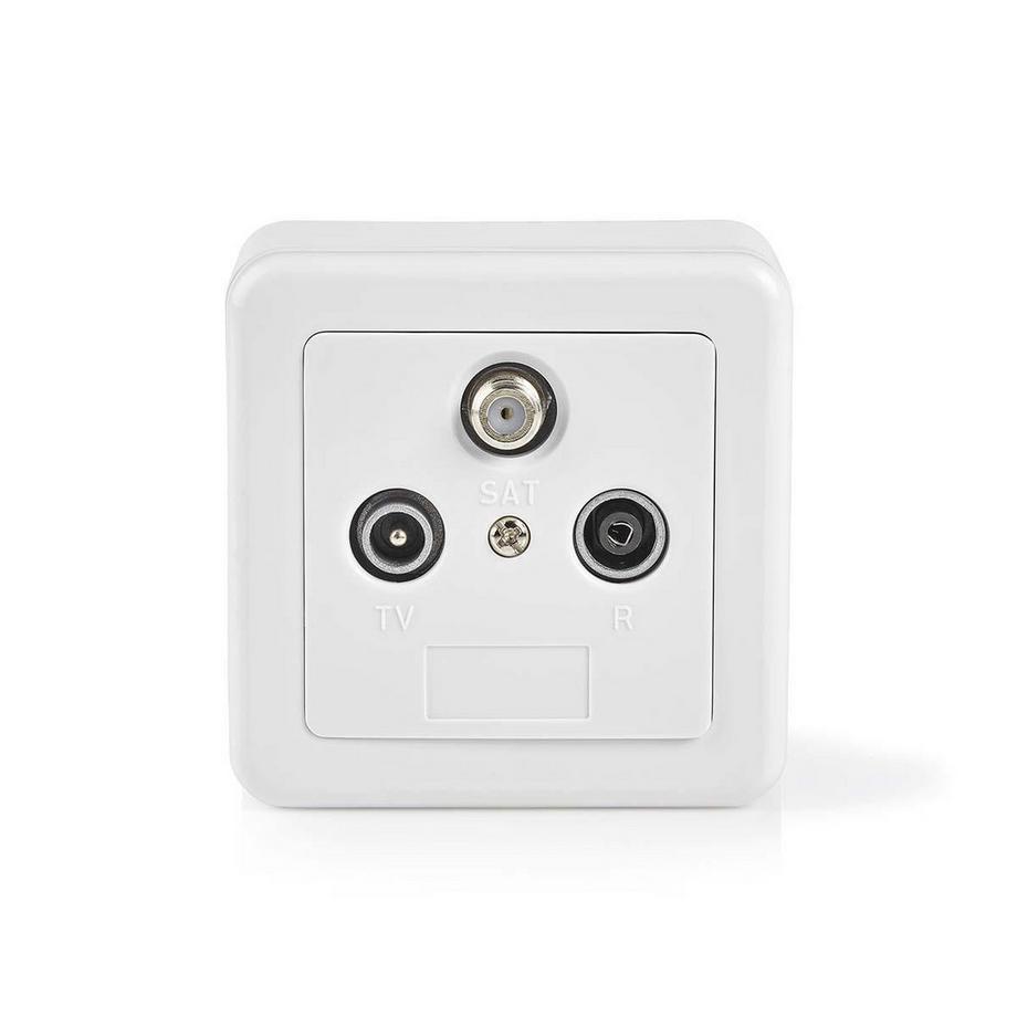 Nedis  Boîte d'extrémité d'antenne | 1x connecteur F femelle / 1x connecteur IEC mâle / 1x connecteur IEC femelle | 75 Ohm | Return path | Silver / White 