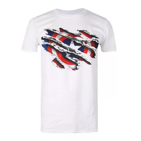 CAPTAIN AMERICA TShirt Logo  Blanco