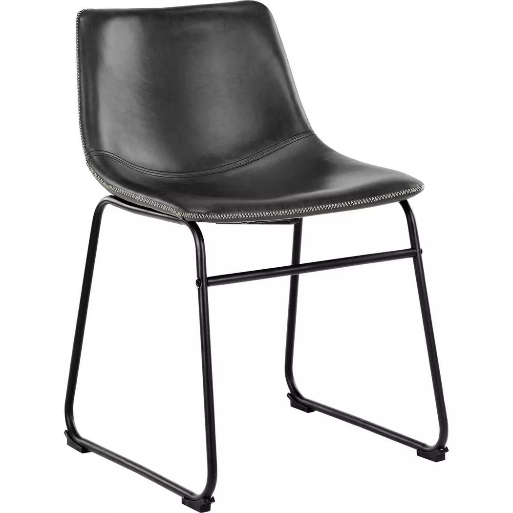 I_Oregon Dining Chair In Black with Cream Stitching, none