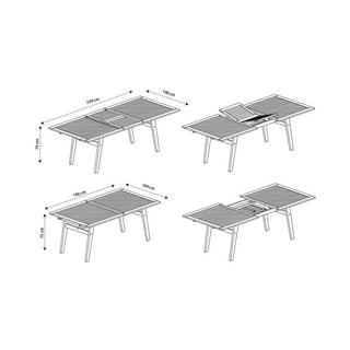 Contini Table de jardin extensible Eucalyptus  