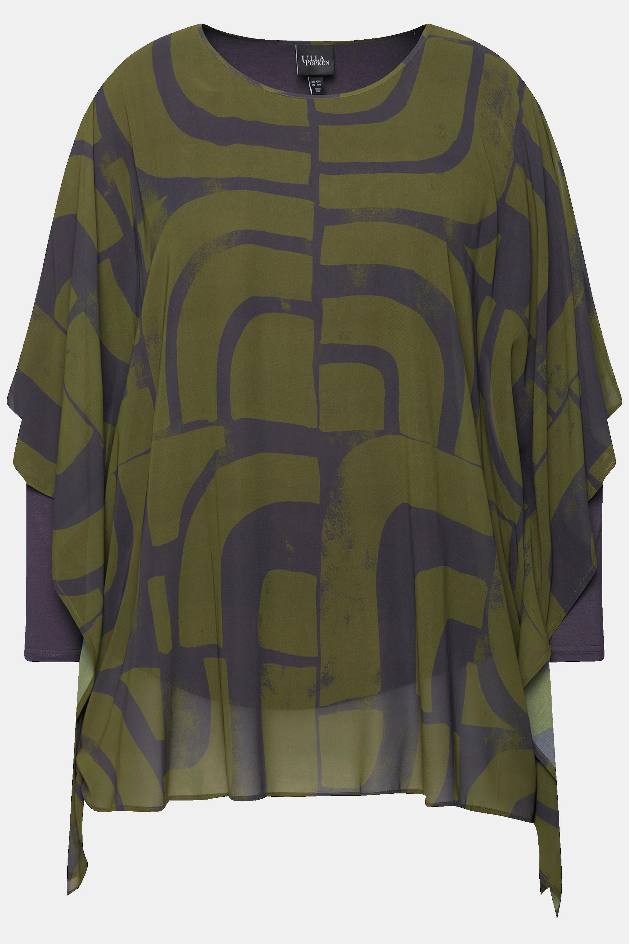 Ulla Popken Tunique Oversize Double Couche Col Rond  