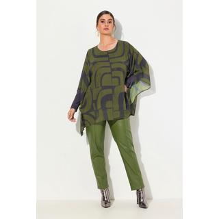 Ulla Popken  Tunique oversize avec effet de superposition, décolleté rond et manches courtes 