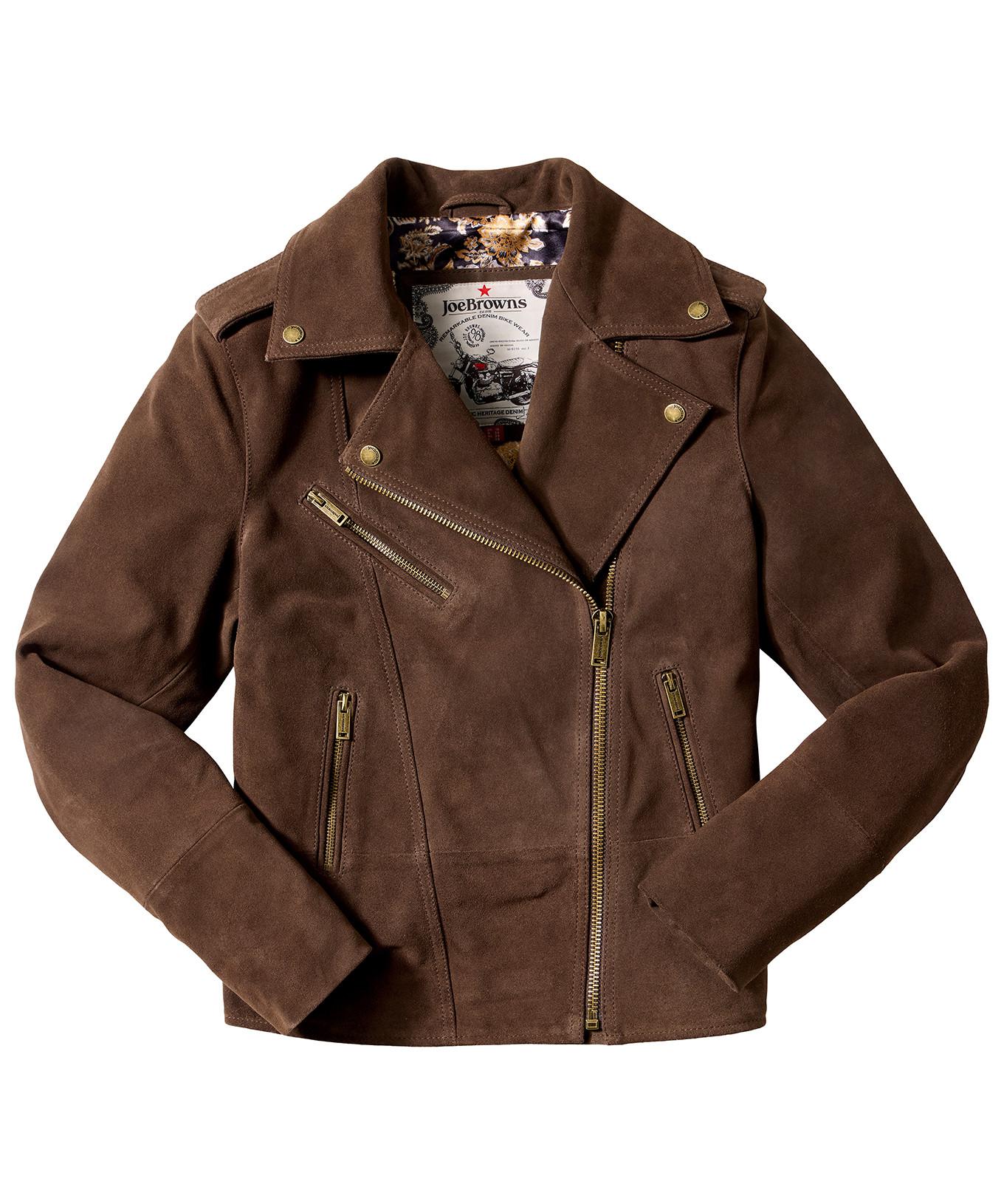 Joe Browns Bikerjacke aus weichem Wildleder mit Kragen  