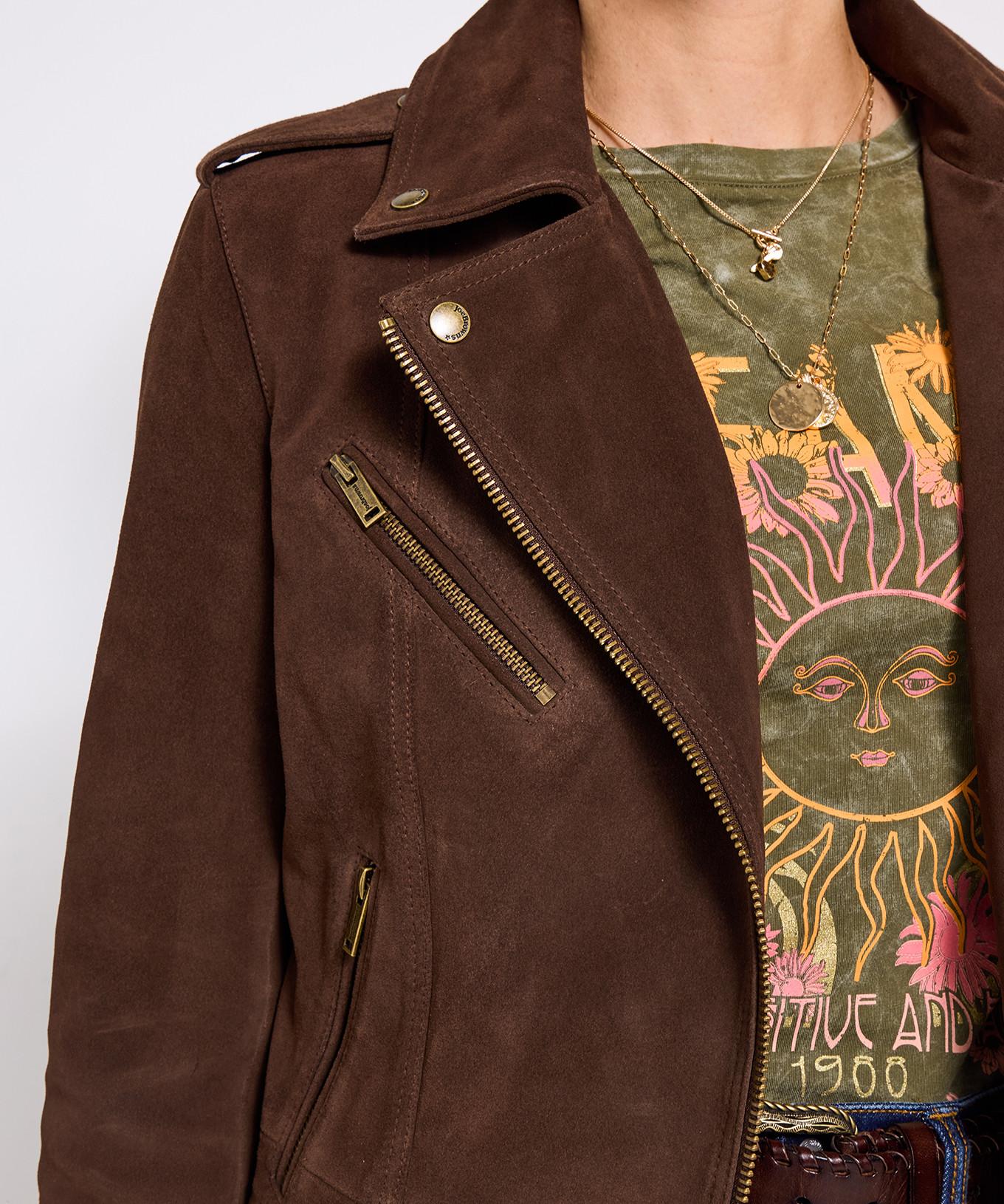 Joe Browns Bikerjacke aus weichem Wildleder mit Kragen  