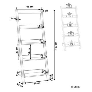 Beliani Bücherregal mit 5 Fächern aus MDF-Platte Rustikal MOBILE TRIO  