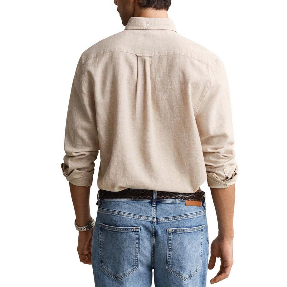 GANT Chemisette  Pack de 1 Confortable à porter-REGULAR COTTON LINEN SHIRT  