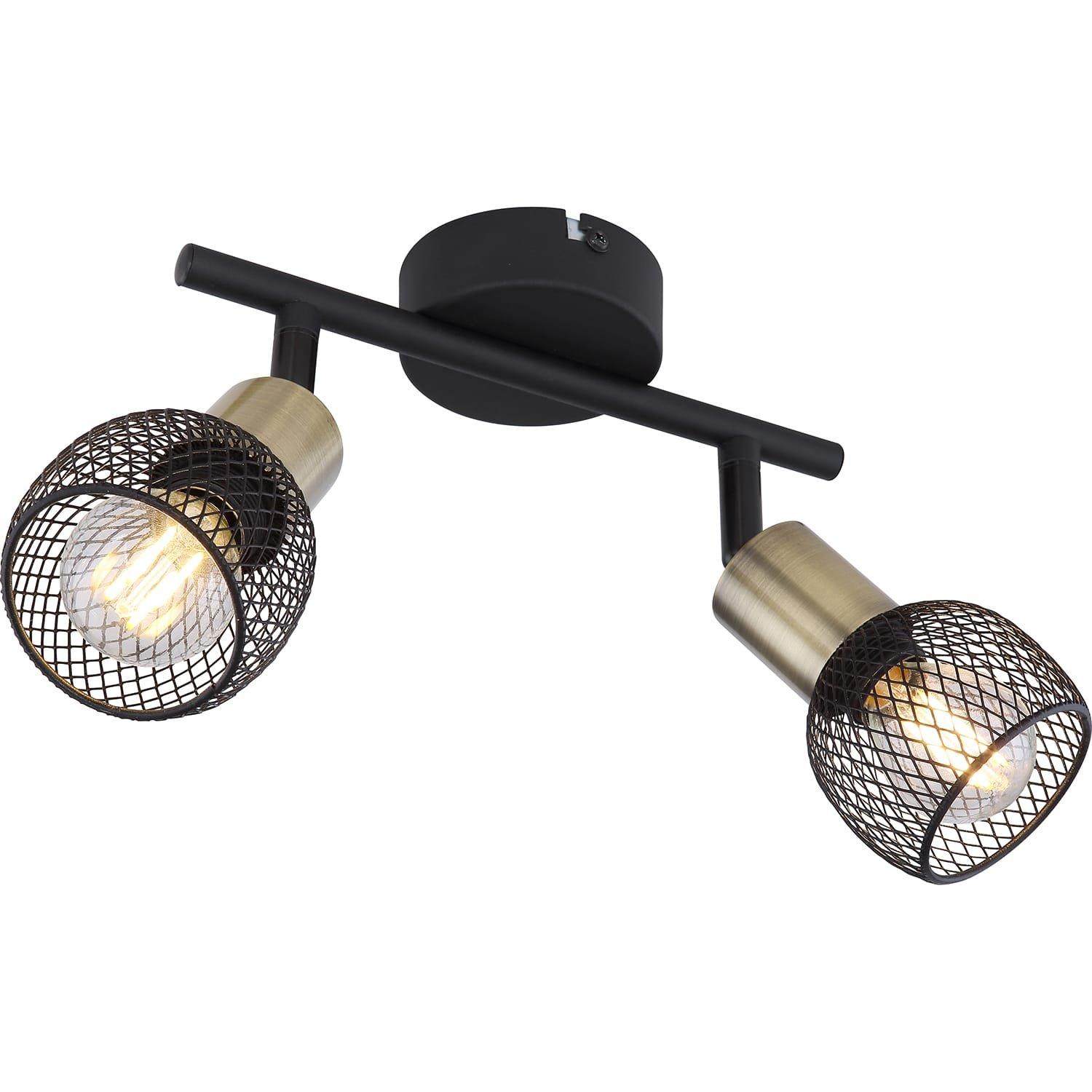 mutoni Faretto Fiastra metallo nero opaco 2xE14  