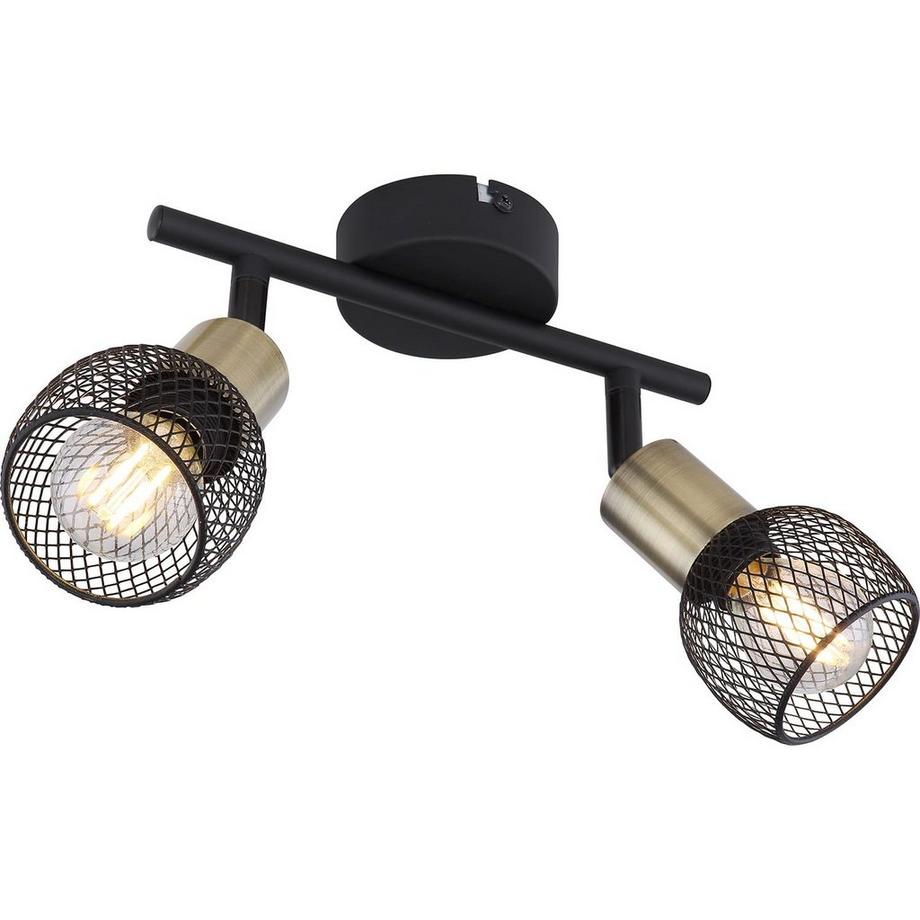 mutoni Spot Fiastra métal noir mat 2xE14  