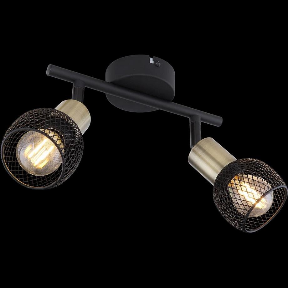 mutoni Spot Fiastra métal noir mat 2xE14  