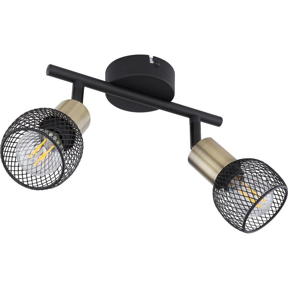 mutoni Spot Fiastra métal noir mat 2xE14  