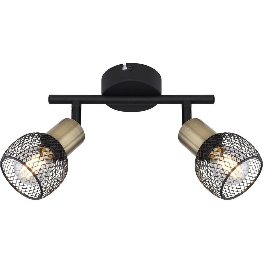 mutoni Spot Fiastra métal noir mat 2xE14  