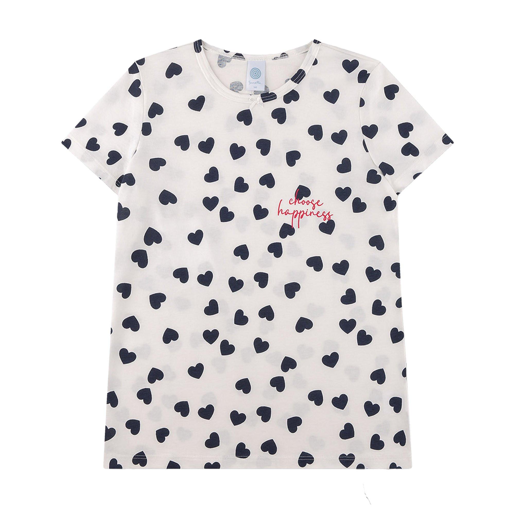 Sanetta Set pigiama confortevole con stampa a cuore maniche corte  