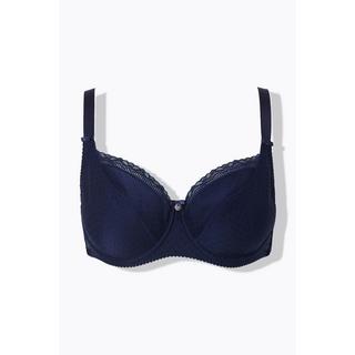 Ulla Popken  Reggiseno con ferretto, jacquard, pizzo, nappa e coppa C-F 