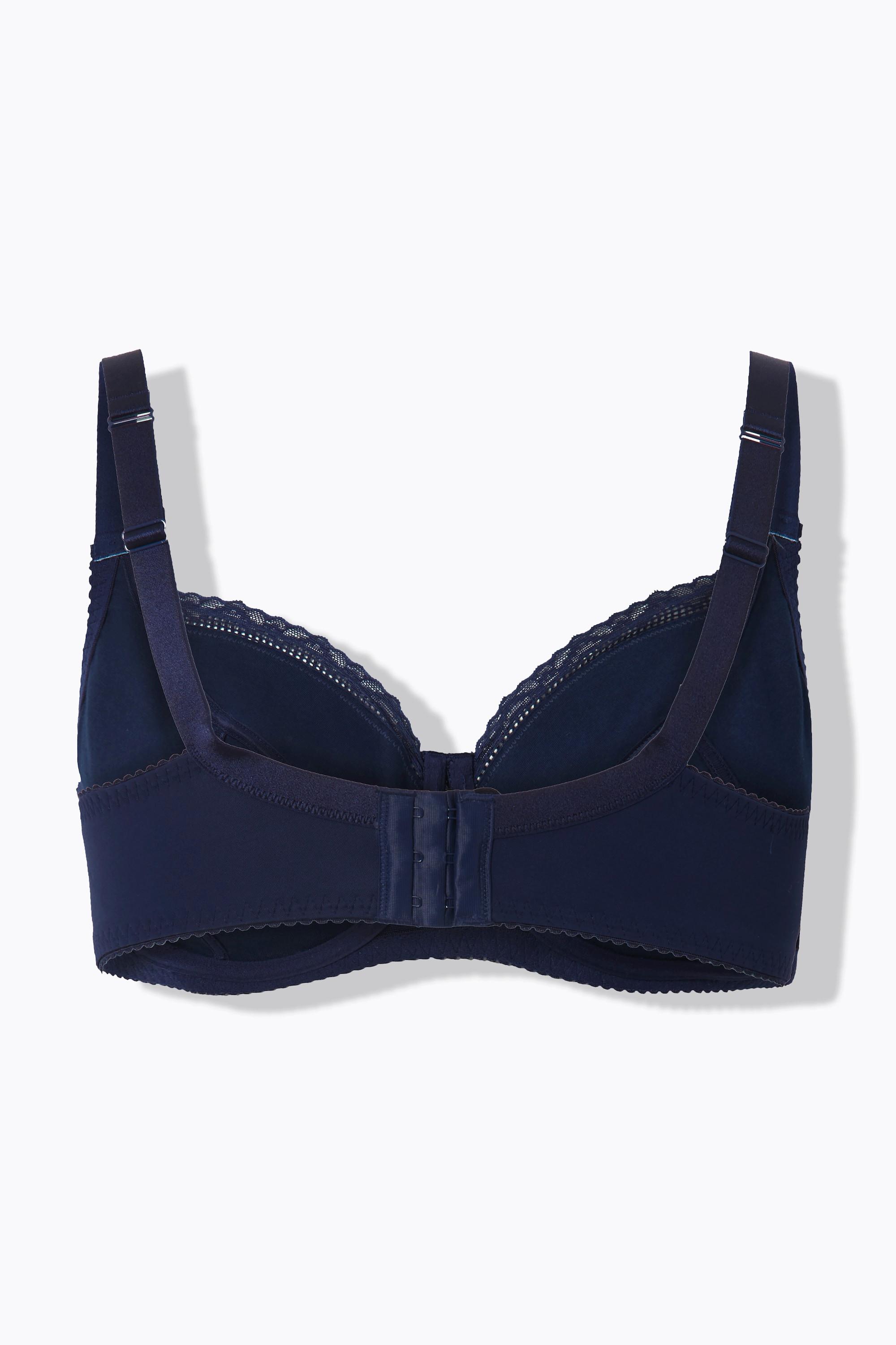 Ulla Popken  Reggiseno con ferretto, jacquard, pizzo, nappa e coppa C-F 