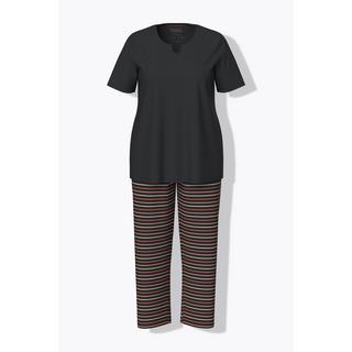 Ulla Popken Pyjama rayé col tunisien manches courtes  