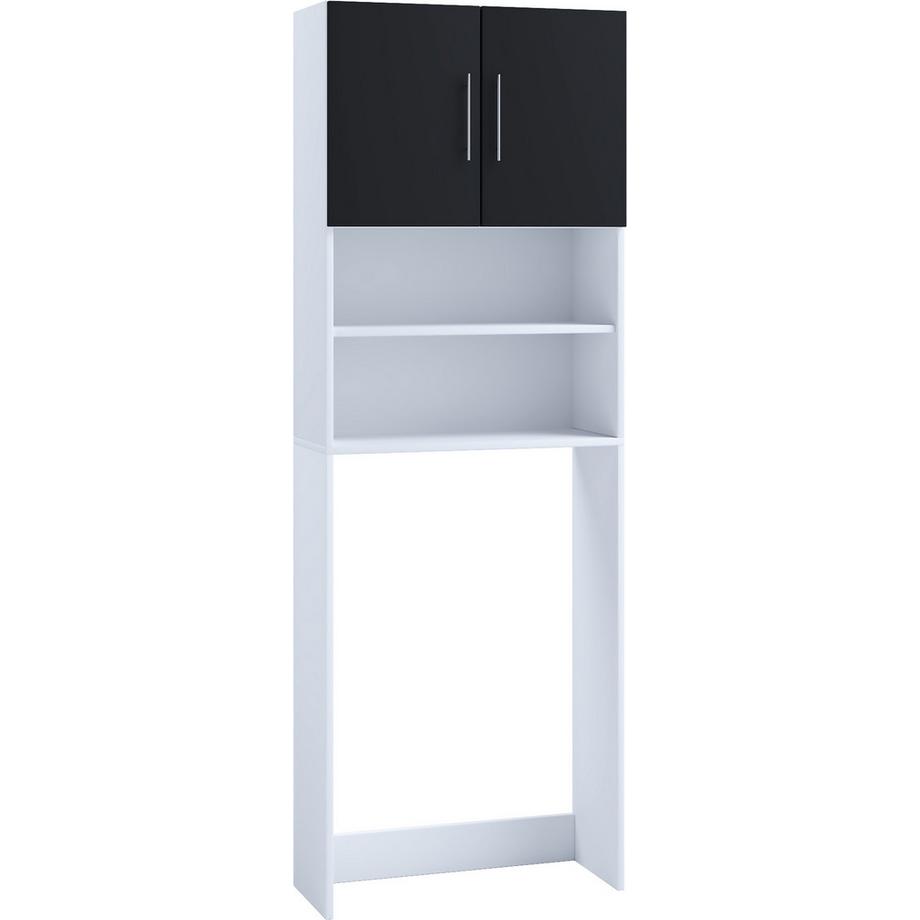 VCM Waschmaschinenschrank | Praktischer Überbauschrank mit viel Stauraum | Maße ca. B. 64 x H. 190 x T. 25 cm | Waschmaschinenregal für Bad und Waschküche  