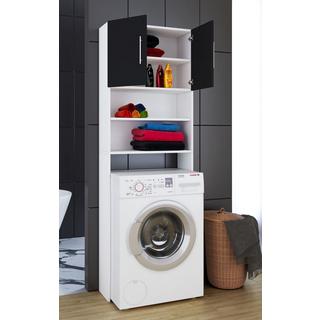 VCM Waschmaschinenschrank | Praktischer Überbauschrank mit viel Stauraum | Maße ca. B. 64 x H. 190 x T. 25 cm | Waschmaschinenregal für Bad und Waschküche  