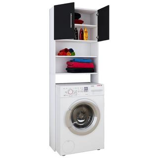 VCM Waschmaschinenschrank | Praktischer Überbauschrank mit viel Stauraum | Maße ca. B. 64 x H. 190 x T. 25 cm | Waschmaschinenregal für Bad und Waschküche  