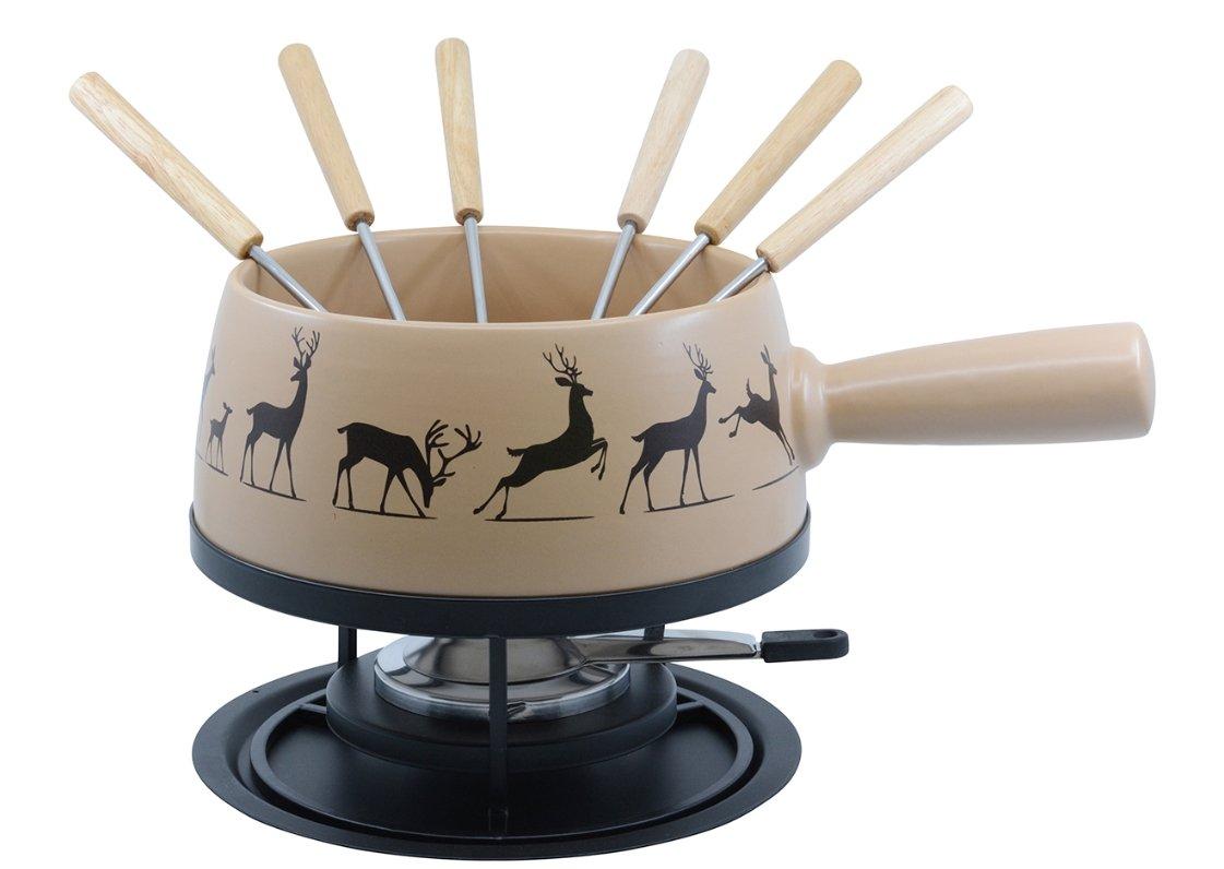 Kadastar  Käsefondue-Set Regular “Hirsch Beige” 9-teilig 