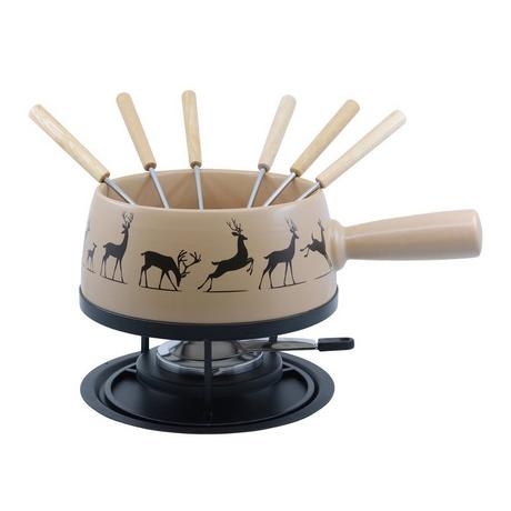 Kadastar  Käsefondue-Set Regular “Hirsch Beige” 9-teilig 