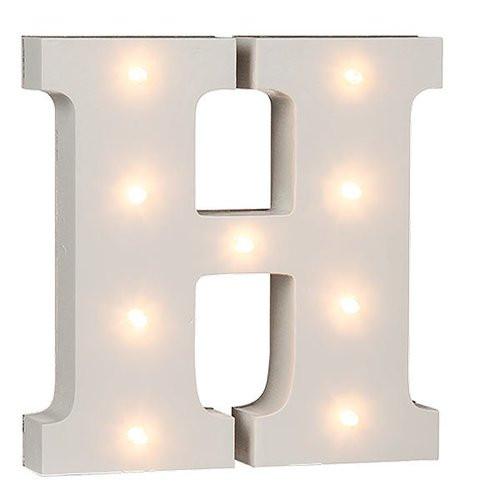 Ootb Lettres en bois lumineuses LED "H"  