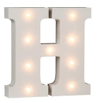 Lettres en bois lumineuses LED "H"