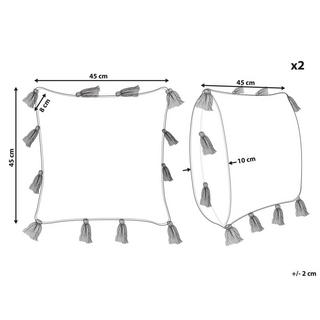 Beliani Lot de 2 coussins en Coton Traditionnel TORENIA  