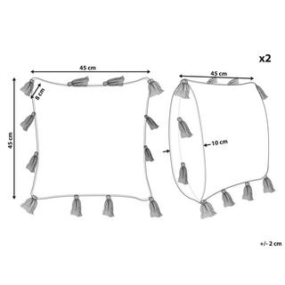 Beliani Set di 2 cuscini en Cotone Classico TORENIA  