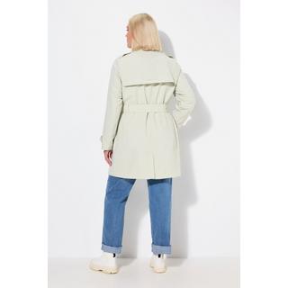 Ulla Popken Trenchcoat A-Linie Hemdkragen Bindegürtel  